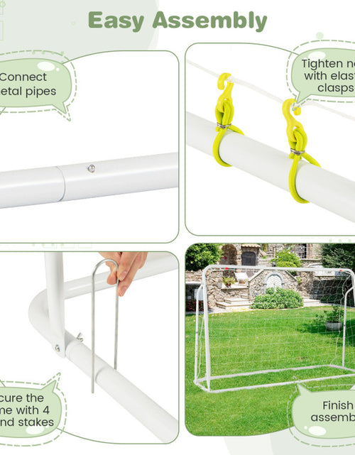 Load image into Gallery viewer, 2-In-1 Kids Soccer Rebounder and Soccer Goal with Adjustable Height
