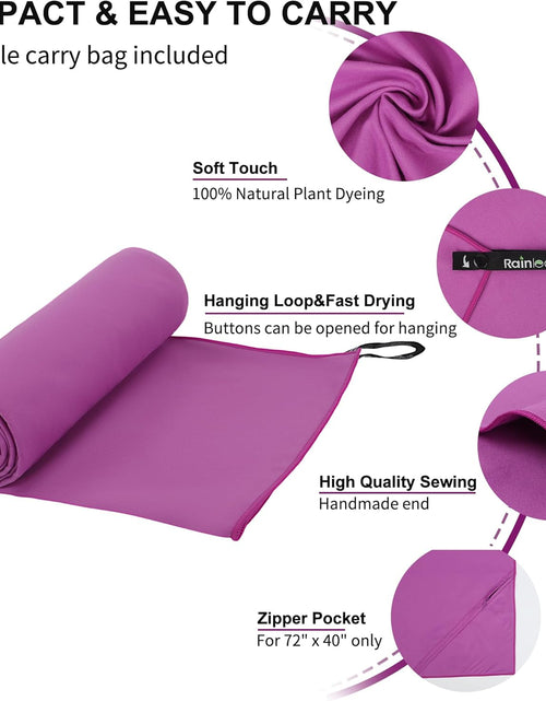 Load image into Gallery viewer, Microfiber Towel Perfect Travel &amp; Sports &amp;Beach Towel. Fast Drying - Super Absorbent - Ultra Compact. Suitable for Camping, Backpacking,Gym, Beach, Swimming,Yoga
